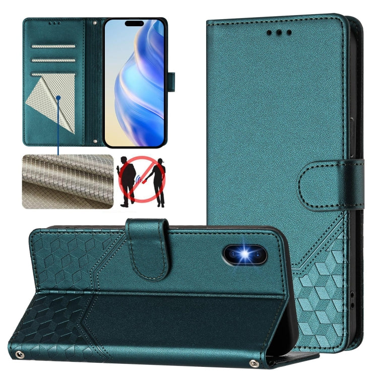 Wabenprägung RFID Leder-Handyhülle, Für iPhone 11 Pro Max, Für iPhone 11, Für iPhone 11 Pro, Für iPhone X / XS, Für iPhone XR, Für iPhone XS Max, Für iPhone 8 Plus / 7 Plus