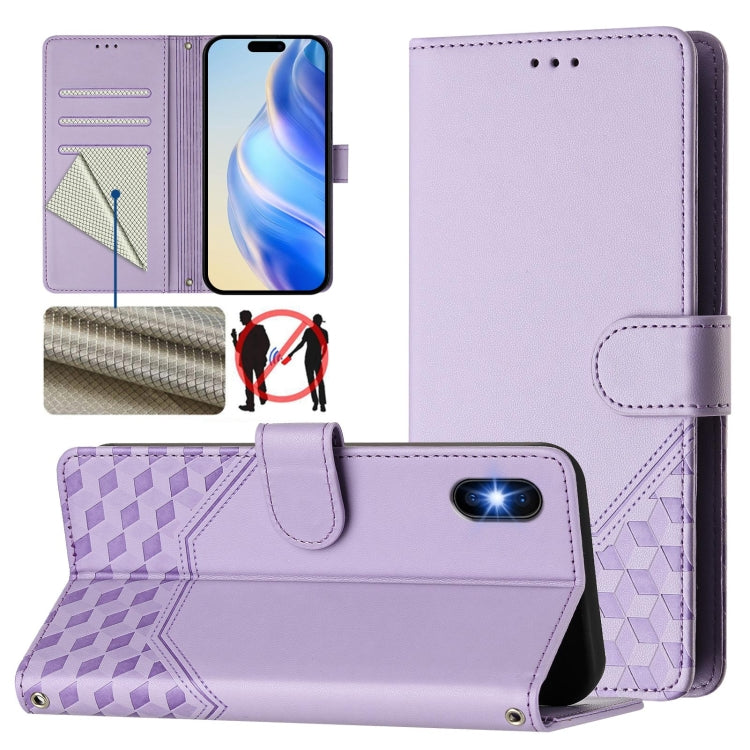 Wabenprägung RFID Leder-Handyhülle, Für iPhone 11 Pro Max, Für iPhone 11, Für iPhone 11 Pro, Für iPhone X / XS, Für iPhone XR, Für iPhone XS Max, Für iPhone 8 Plus / 7 Plus