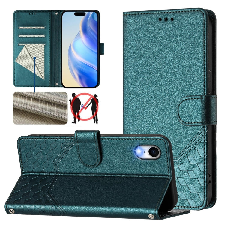 Wabenprägung RFID Leder-Handyhülle, Für iPhone 11 Pro Max, Für iPhone 11, Für iPhone 11 Pro, Für iPhone X / XS, Für iPhone XR, Für iPhone XS Max, Für iPhone 8 Plus / 7 Plus