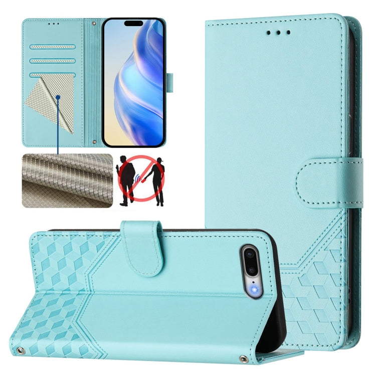 Wabenprägung RFID Leder-Handyhülle, Für iPhone 11 Pro Max, Für iPhone 11, Für iPhone 11 Pro, Für iPhone X / XS, Für iPhone XR, Für iPhone XS Max, Für iPhone 8 Plus / 7 Plus