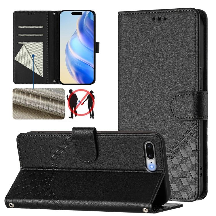 Wabenprägung RFID Leder-Handyhülle, Für iPhone 11 Pro Max, Für iPhone 11, Für iPhone 11 Pro, Für iPhone X / XS, Für iPhone XR, Für iPhone XS Max, Für iPhone 8 Plus / 7 Plus