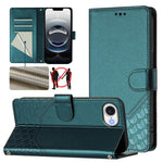 RFID-Lederhandyhülle mit Wabenprägung, für iPhone 17e / 16e, für iPhone 17 Pro Max, für iPhone 17 Pro, für iPhone 17, für iPhone Air, für iPhone 16 Pro Max, für iPhone 16 Pro, für iPhone 16 Plus