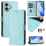 RFID-Lederhandyhülle mit Wabenprägung, für iPhone 17e / 16e, für iPhone 17 Pro Max, für iPhone 17 Pro, für iPhone 17, für iPhone Air, für iPhone 16 Pro Max, für iPhone 16 Pro, für iPhone 16 Plus