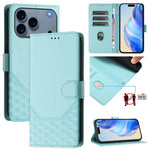 RFID-Lederhandyhülle mit Wabenprägung, für iPhone 17e / 16e, für iPhone 17 Pro Max, für iPhone 17 Pro, für iPhone 17, für iPhone Air, für iPhone 16 Pro Max, für iPhone 16 Pro, für iPhone 16 Plus