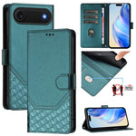 RFID-Lederhandyhülle mit Wabenprägung, für iPhone 17e / 16e, für iPhone 17 Pro Max, für iPhone 17 Pro, für iPhone 17, für iPhone Air, für iPhone 16 Pro Max, für iPhone 16 Pro, für iPhone 16 Plus