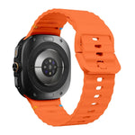 Silikonarmband mit Wellenmuster und Ziernähten, für Samsung Galaxy Watch Ultra 47 mm / Ultra 2025