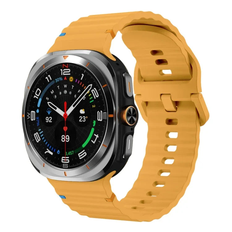 Silikonarmband mit Wellenmuster und Ziernähten, für Samsung Galaxy Watch Ultra 47 mm / Ultra 2025