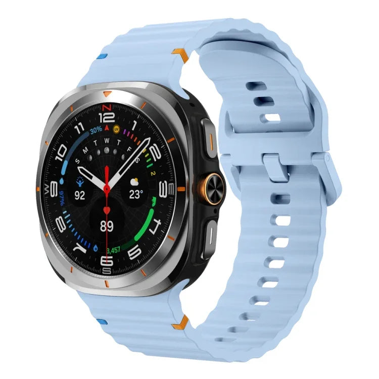 Silikonarmband mit Wellenmuster und Ziernähten, für Samsung Galaxy Watch Ultra 47 mm / Ultra 2025