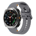 Silikonarmband mit Wellenmuster und Ziernähten, für Samsung Galaxy Watch Ultra 47 mm / Ultra 2025