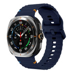 Silikonarmband mit Wellenmuster und Ziernähten, für Samsung Galaxy Watch Ultra 47 mm / Ultra 2025