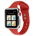 Thin Silicone Double Buckle Replacement Wrist Strap, For Apple Watch Series 7 41mm / 6 & SE & 5 & 4 40mm / 3 & 2 & 1 38mm, For Apple Watch Series 8&7 41mm / SE 2&6&SE&5&4 40mm / 3&2&1 38mm