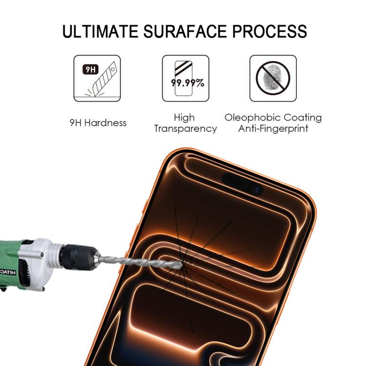 Vollflächig klebende Displayschutzfolie aus gehärtetem Glas, für iPhone 17 Pro Max, für iPhone 17 Pro, für iPhone 17, für iPhone Air, für iPhone 16 Pro Max, für iPhone 16 Pro, für iPhone 16 Plus, für iPhone 16