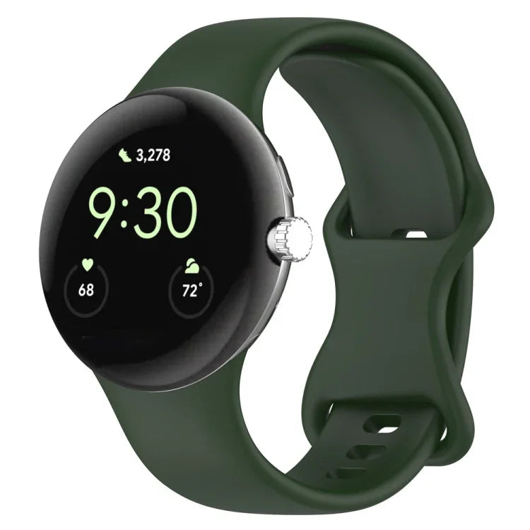 Butterfly Buckle Solid Color Silicone Watch Band, For Google Pixel Watch 4 / Watch 3 45mm, For Google Pixel Watch 4 / 3 / 2 / 1 41mm