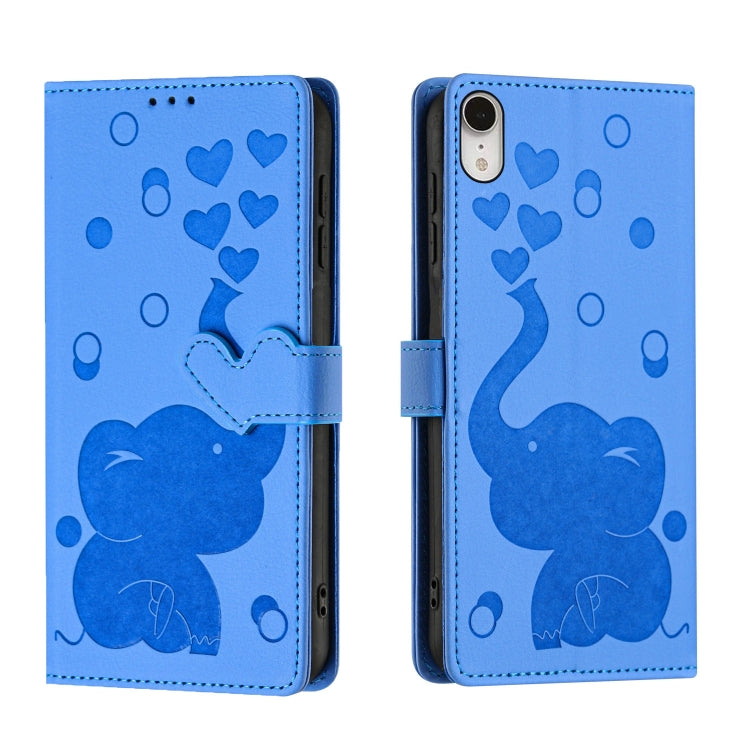 Handyhülle aus Leder mit geprägtem Cartoon-Elefantenmotiv, für iPhone XR, für iPhone XS Max, für iPhone 8 Plus / 7 Plus