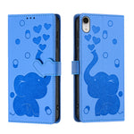 Cartoon Elephant Embossed Leather Phone Case, For iPhone XR, For iPhone XS Max, For iPhone 8 Plus / 7 Plus