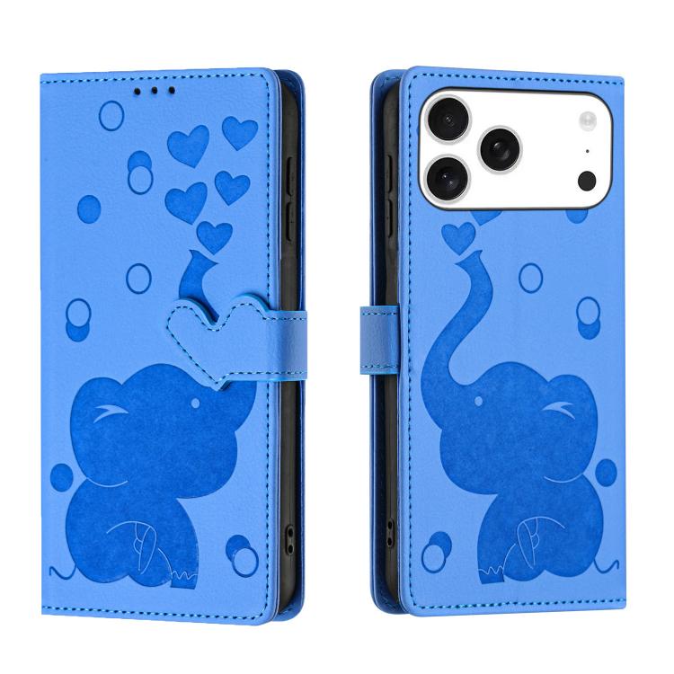 Handyhülle aus geprägtem Leder mit Cartoon-Elefant, für iPhone 17 Pro Max, für iPhone 17 Pro, für iPhone 17, für iPhone Air, für iPhone 16 Pro Max, für iPhone 16 Pro, für iPhone 16 Plus, für iPhone 16, für iPhone 15 Pro Max