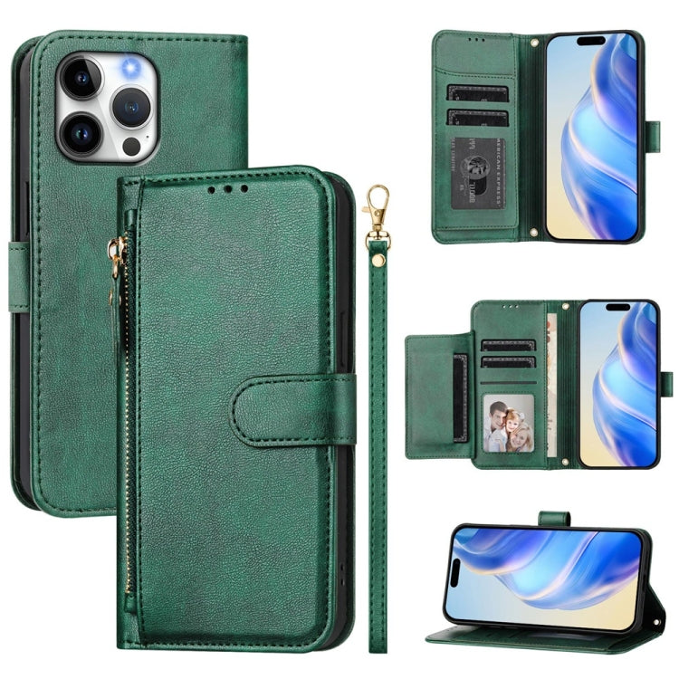 Multi-Kartenfächer Reißverschluss-Brieftasche Leder Handyhülle, Für iPhone 17e / 16e, Für iPhone 17 Pro Max, Für iPhone 17 Pro, Für iPhone 17, Für iPhone Air, Für iPhone 16 Pro Max, Für iPhone 16 Pro, Für iPhone 16 Plus
