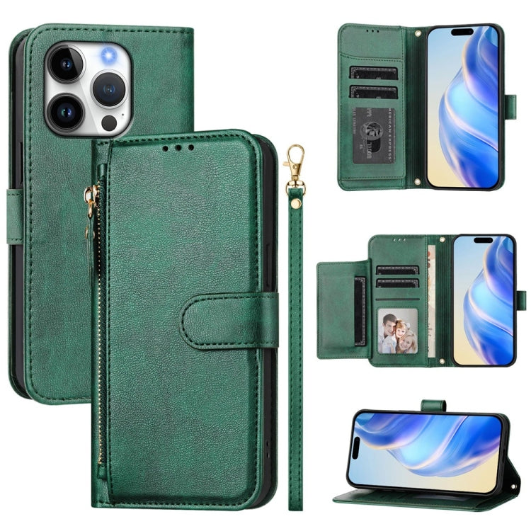 Multi-Kartenfächer Reißverschluss-Brieftasche Leder Handyhülle, Für iPhone 17e / 16e, Für iPhone 17 Pro Max, Für iPhone 17 Pro, Für iPhone 17, Für iPhone Air, Für iPhone 16 Pro Max, Für iPhone 16 Pro, Für iPhone 16 Plus
