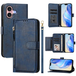 Multi-Kartenfächer Reißverschluss-Geldbörse Leder-Handyhülle, für iPhone 16, für iPhone 15 Pro Max, für iPhone 15 Pro, für iPhone 15 Plus, für iPhone 15, für iPhone 14 Plus, für iPhone 14 / 13, für iPhone 14 Pro