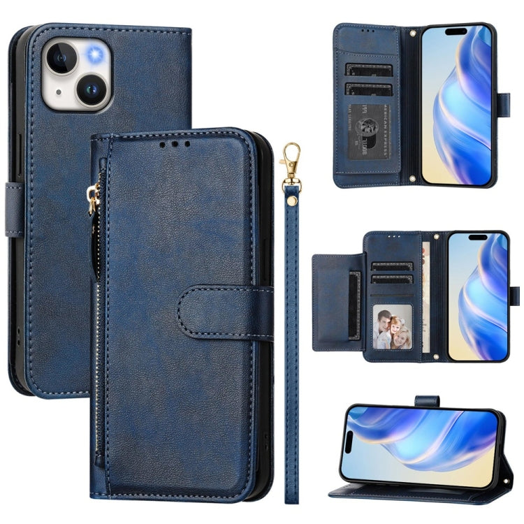Multi-Kartenfächer Reißverschluss-Geldbörse Leder-Handyhülle, für iPhone 16, für iPhone 15 Pro Max, für iPhone 15 Pro, für iPhone 15 Plus, für iPhone 15, für iPhone 14 Plus, für iPhone 14 / 13, für iPhone 14 Pro