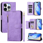 Multi-Kartenfächer Reißverschluss-Geldbörse Leder-Handyhülle, für iPhone 16, für iPhone 15 Pro Max, für iPhone 15 Pro, für iPhone 15 Plus, für iPhone 15, für iPhone 14 Plus, für iPhone 14 / 13, für iPhone 14 Pro