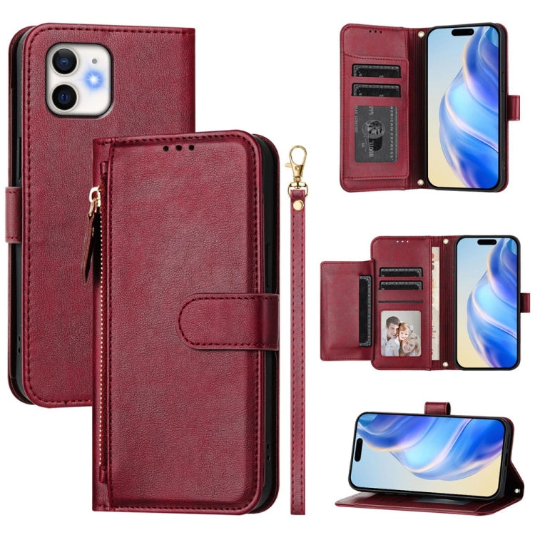 Mehrfach-Kartenfächer Reißverschluss Brieftasche Leder Handyhülle, Für iPhone 11 Pro Max, Für iPhone 11, Für iPhone 11 Pro, Für iPhone X / XS, Für iPhone XR, Für iPhone XS Max, Für iPhone 8 Plus / 7 Plus