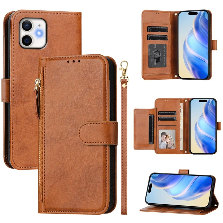 Mehrfach-Kartenfächer Reißverschluss Brieftasche Leder Handyhülle, Für iPhone 11 Pro Max, Für iPhone 11, Für iPhone 11 Pro, Für iPhone X / XS, Für iPhone XR, Für iPhone XS Max, Für iPhone 8 Plus / 7 Plus