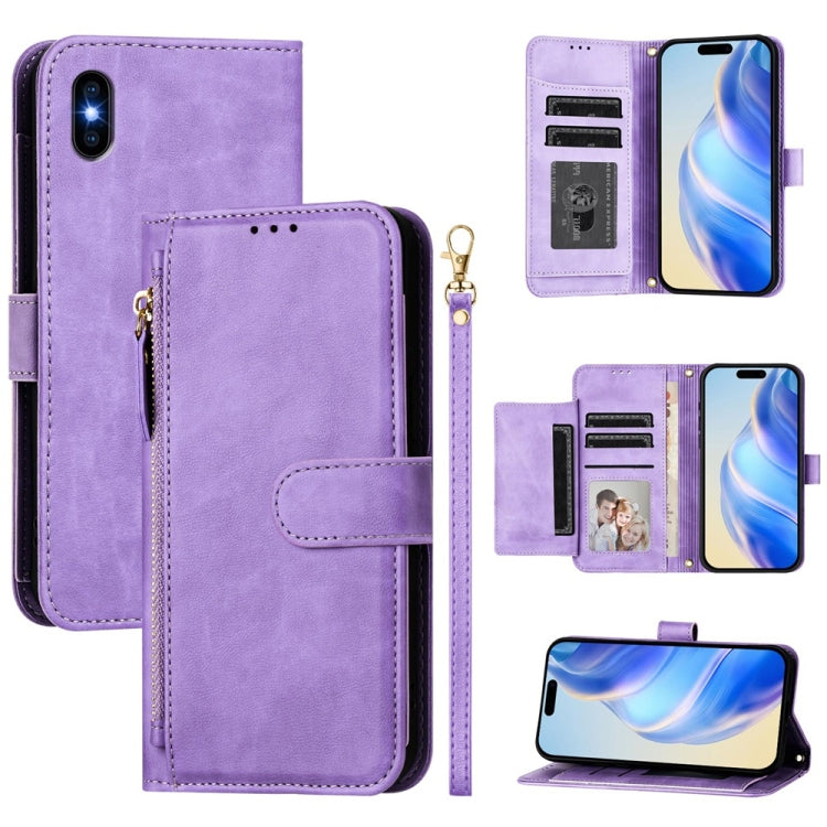 Mehrfach-Kartenfächer Reißverschluss Brieftasche Leder Handyhülle, Für iPhone 11 Pro Max, Für iPhone 11, Für iPhone 11 Pro, Für iPhone X / XS, Für iPhone XR, Für iPhone XS Max, Für iPhone 8 Plus / 7 Plus