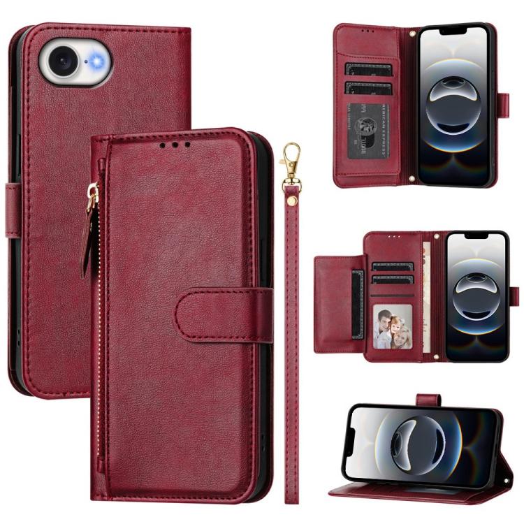 Multi-Kartenfächer Reißverschluss-Brieftasche Leder Handyhülle, Für iPhone 17e / 16e, Für iPhone 17 Pro Max, Für iPhone 17 Pro, Für iPhone 17, Für iPhone Air, Für iPhone 16 Pro Max, Für iPhone 16 Pro, Für iPhone 16 Plus