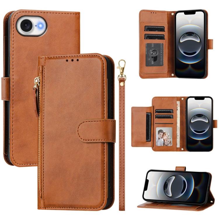 Multi-Kartenfächer Reißverschluss-Brieftasche Leder Handyhülle, Für iPhone 17e / 16e, Für iPhone 17 Pro Max, Für iPhone 17 Pro, Für iPhone 17, Für iPhone Air, Für iPhone 16 Pro Max, Für iPhone 16 Pro, Für iPhone 16 Plus