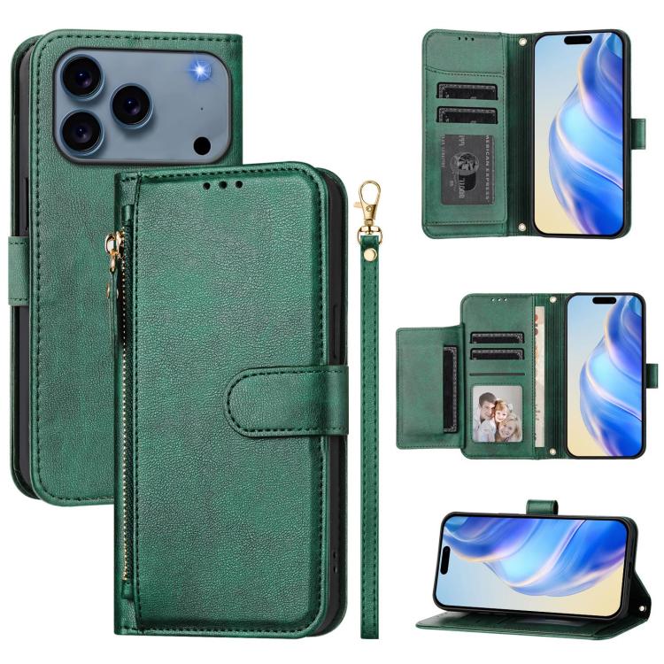 Multi-Kartenfächer Reißverschluss-Brieftasche Leder Handyhülle, Für iPhone 17e / 16e, Für iPhone 17 Pro Max, Für iPhone 17 Pro, Für iPhone 17, Für iPhone Air, Für iPhone 16 Pro Max, Für iPhone 16 Pro, Für iPhone 16 Plus