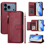 Multi-Kartenfächer Reißverschluss-Brieftasche Leder Handyhülle, Für iPhone 17e / 16e, Für iPhone 17 Pro Max, Für iPhone 17 Pro, Für iPhone 17, Für iPhone Air, Für iPhone 16 Pro Max, Für iPhone 16 Pro, Für iPhone 16 Plus
