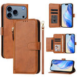 Multi-Kartenfächer Reißverschluss-Brieftasche Leder Handyhülle, Für iPhone 17e / 16e, Für iPhone 17 Pro Max, Für iPhone 17 Pro, Für iPhone 17, Für iPhone Air, Für iPhone 16 Pro Max, Für iPhone 16 Pro, Für iPhone 16 Plus