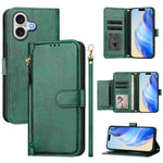 Multi-Kartenfächer Reißverschluss-Brieftasche Leder Handyhülle, Für iPhone 17e / 16e, Für iPhone 17 Pro Max, Für iPhone 17 Pro, Für iPhone 17, Für iPhone Air, Für iPhone 16 Pro Max, Für iPhone 16 Pro, Für iPhone 16 Plus