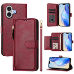 Multi-Kartenfächer Reißverschluss-Brieftasche Leder Handyhülle, Für iPhone 17e / 16e, Für iPhone 17 Pro Max, Für iPhone 17 Pro, Für iPhone 17, Für iPhone Air, Für iPhone 16 Pro Max, Für iPhone 16 Pro, Für iPhone 16 Plus