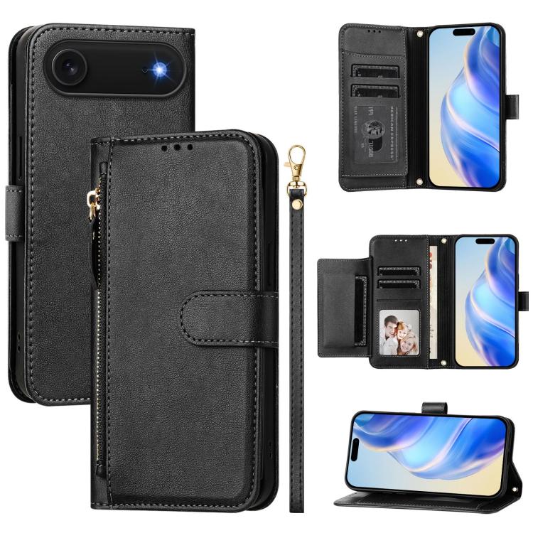 Multi-Kartenfächer Reißverschluss-Brieftasche Leder Handyhülle, Für iPhone 17e / 16e, Für iPhone 17 Pro Max, Für iPhone 17 Pro, Für iPhone 17, Für iPhone Air, Für iPhone 16 Pro Max, Für iPhone 16 Pro, Für iPhone 16 Plus