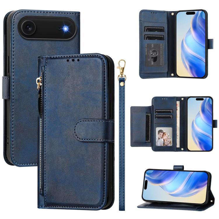 Multi-Kartenfächer Reißverschluss-Brieftasche Leder Handyhülle, Für iPhone 17e / 16e, Für iPhone 17 Pro Max, Für iPhone 17 Pro, Für iPhone 17, Für iPhone Air, Für iPhone 16 Pro Max, Für iPhone 16 Pro, Für iPhone 16 Plus