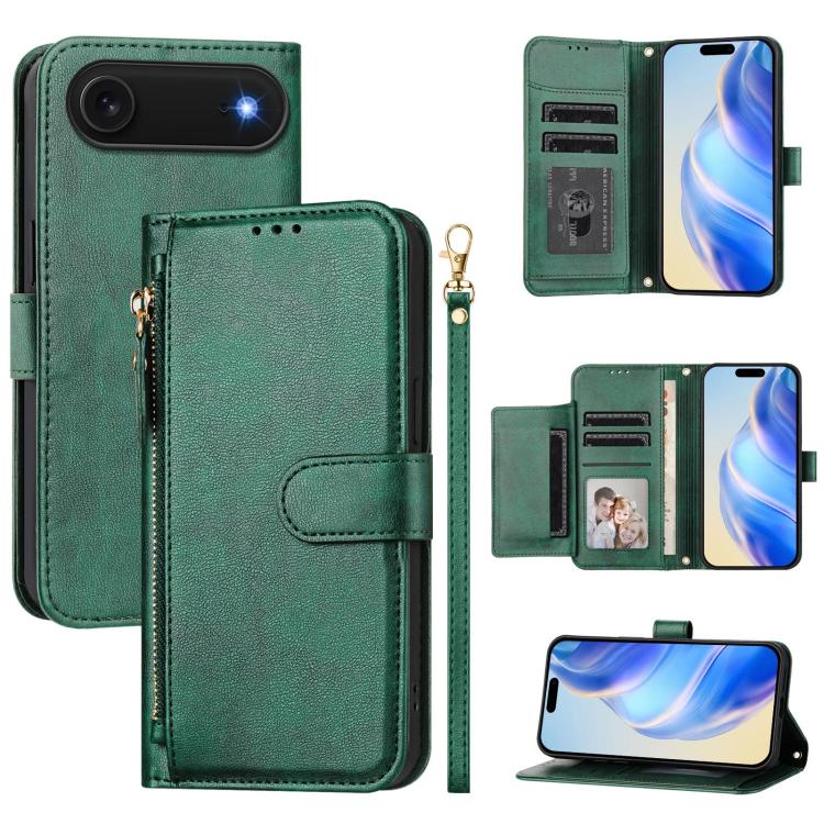 Multi-Kartenfächer Reißverschluss-Brieftasche Leder Handyhülle, Für iPhone 17e / 16e, Für iPhone 17 Pro Max, Für iPhone 17 Pro, Für iPhone 17, Für iPhone Air, Für iPhone 16 Pro Max, Für iPhone 16 Pro, Für iPhone 16 Plus