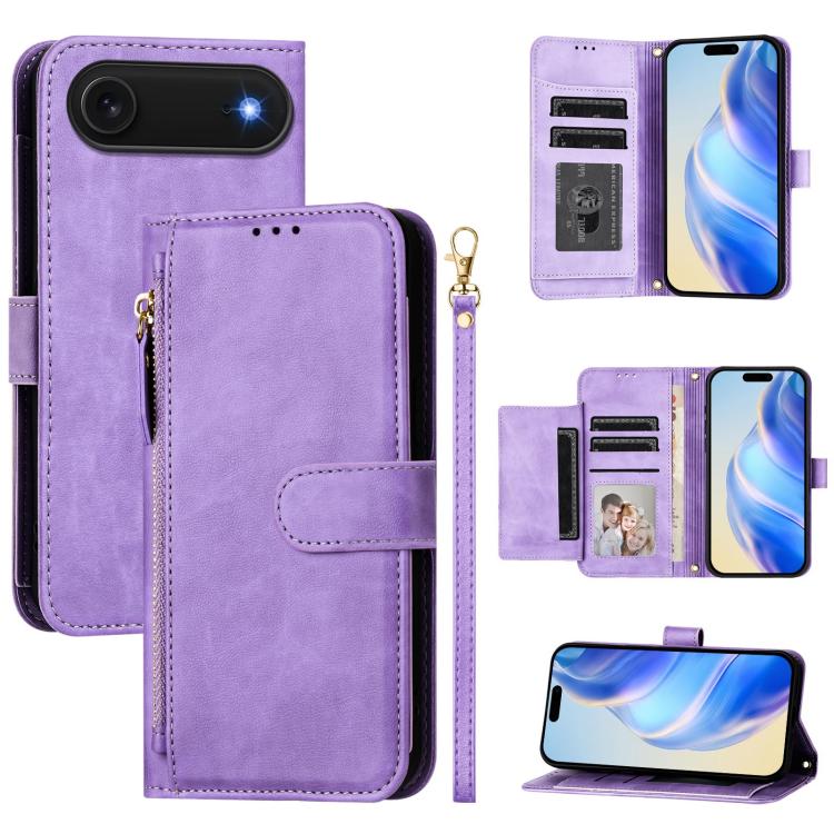 Multi-Kartenfächer Reißverschluss-Brieftasche Leder Handyhülle, Für iPhone 17e / 16e, Für iPhone 17 Pro Max, Für iPhone 17 Pro, Für iPhone 17, Für iPhone Air, Für iPhone 16 Pro Max, Für iPhone 16 Pro, Für iPhone 16 Plus
