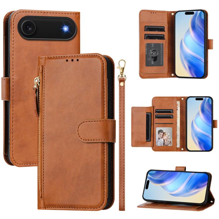 Multi-Kartenfächer Reißverschluss-Brieftasche Leder Handyhülle, Für iPhone 17e / 16e, Für iPhone 17 Pro Max, Für iPhone 17 Pro, Für iPhone 17, Für iPhone Air, Für iPhone 16 Pro Max, Für iPhone 16 Pro, Für iPhone 16 Plus