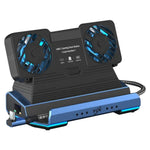 YCE-V279A 9-in-1 USB-C Gaming-Dockingstation mit abnehmbarem Lüfter, 9 in 1
