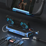 YCE-V279A 9-in-1 USB-C Gaming-Dockingstation mit abnehmbarem Lüfter, 9 in 1