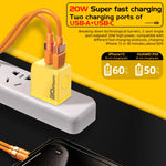 M167 PD 20W Typ-C und USB QC 3.0 Schnellladegerät, EU Stecker, US Stecker