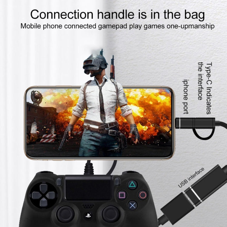 3-in-1 USB-Buchse auf Micro-USB, Typ-C, 8-Pin-Stecker OTG-Adapter