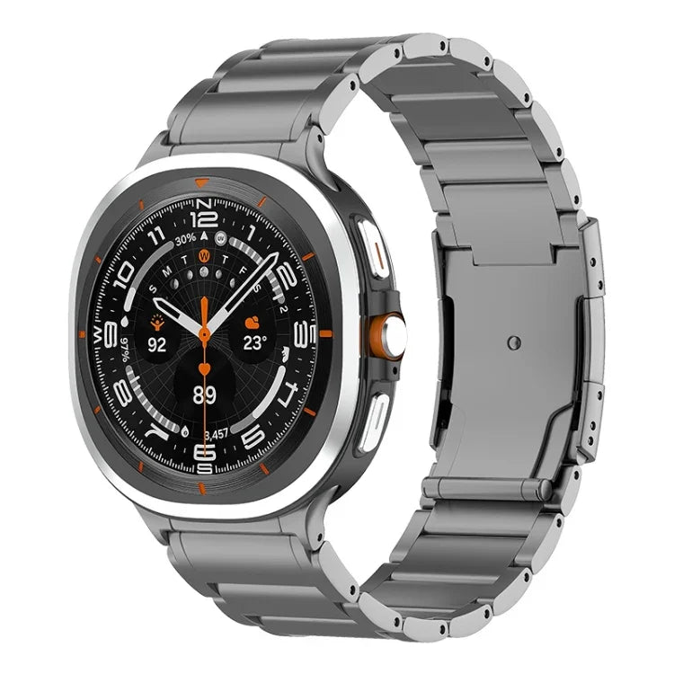 Three Beads Tortoise Buckle Titanium Steel Watch Band, For Samsung Galaxy Watch Ultra / Ultra 2025, For Samsung Galaxy Watch8 / Watch8 Classic