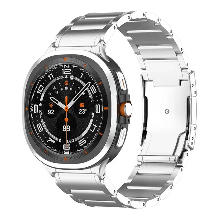 Three Beads Tortoise Buckle Titanium Steel Watch Band, For Samsung Galaxy Watch Ultra / Ultra 2025, For Samsung Galaxy Watch8 / Watch8 Classic