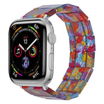 Elastisches, quadratisches Uhrenarmband aus Kunstharz, passend für Apple Watch 46 mm / 49 mm / 45 mm / 44 mm und 42 mm / 41 mm / 40 mm / 38 mm