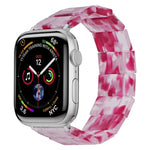 Elastisches, quadratisches Uhrenarmband aus Kunstharz, passend für Apple Watch 46 mm / 49 mm / 45 mm / 44 mm und 42 mm / 41 mm / 40 mm / 38 mm