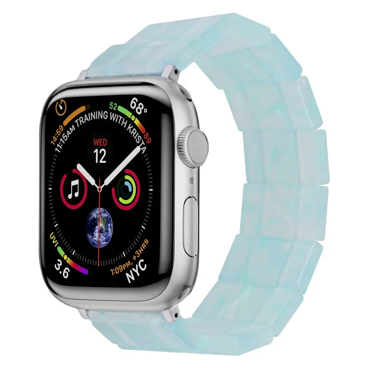Elastisches, quadratisches Uhrenarmband aus Kunstharz, passend für Apple Watch 46 mm / 49 mm / 45 mm / 44 mm und 42 mm / 41 mm / 40 mm / 38 mm