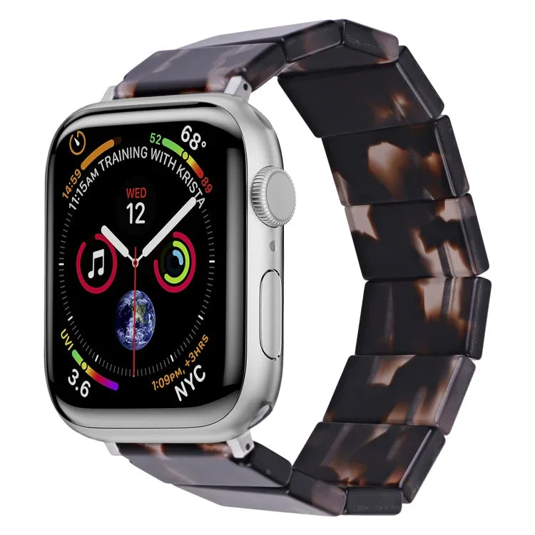 Elastisches, quadratisches Uhrenarmband aus Kunstharz, passend für Apple Watch 46 mm / 49 mm / 45 mm / 44 mm und 42 mm / 41 mm / 40 mm / 38 mm